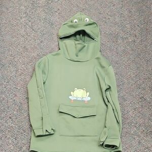 Kookie Frog Sweatshirt With Goggly Eyes Adult NWOT